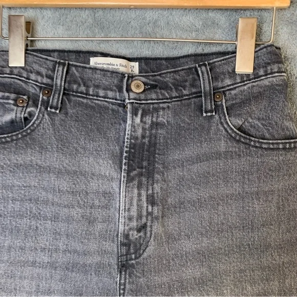 NEW Abercrombie & Fitch 90s Straight Ultra High Rise Jeans Black W 29 L 29 Short - Picture 5 of 15